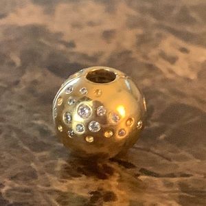 RETIRED/RARE Pandora SHINE Scattered Sparkle Clip Charm 18k Gold Plated CZ